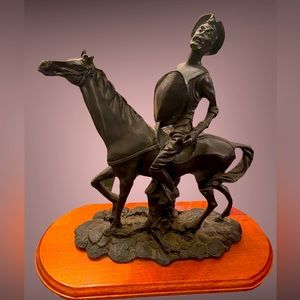 Don Quixote Statuette Resin Figure. 
14” Tall  x 15 “ base x 7 1/2”